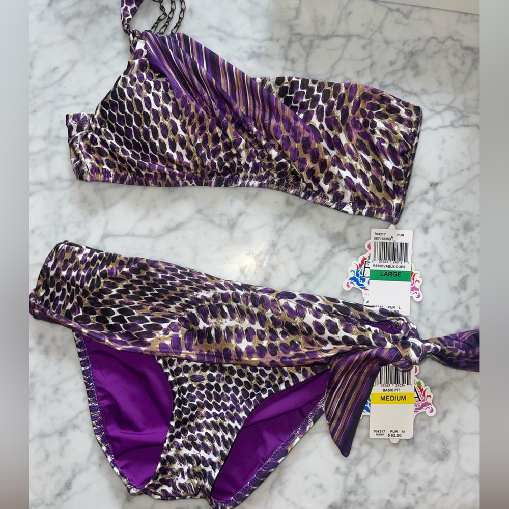 Purple patterned bathing suit from Becca Swim